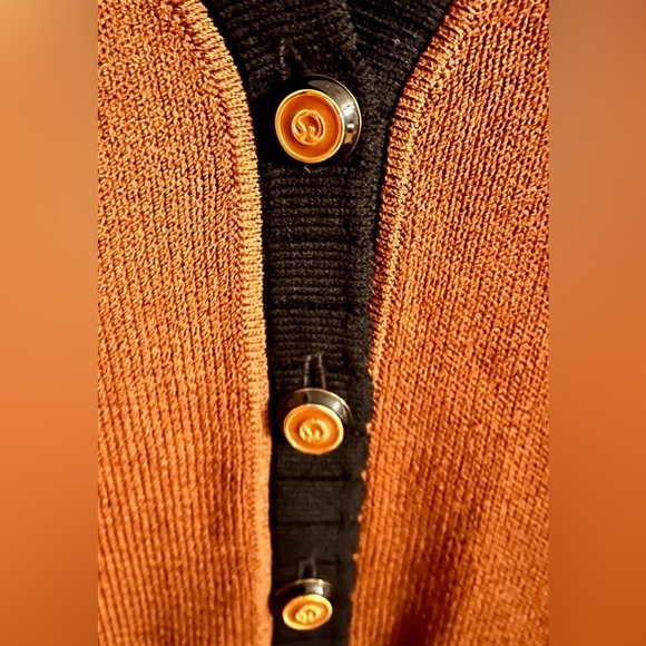 St. John Collection by Marie Gray Brown Black Cardigan Church Old Money SM Gift - Picture 8 of 17